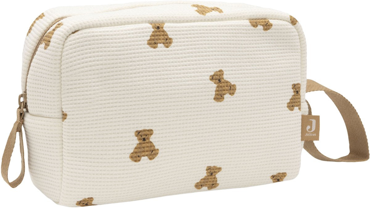Jollein Wickeltasche Mini-Teddybär – für Babysachen – kleine Waffel