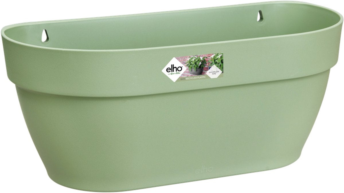 Elho Vibia Campana Wandkorb 35 – Wandblumentopf für den Außenbereich – 100 % recycelter Kunststoff – ø 35,0 x H 14,8 cm – Pistaziengrün