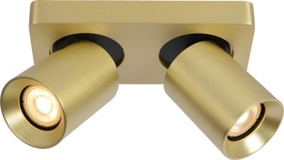 Lucide Nigel – Deckenstrahler (Deckenleuchte) – LED dim to warm – GU10 – 2 x 5 W 2200 K 3000 K – mattgoldenes Messing