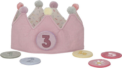 Little Dutch - Geburtstagskrone aus Stoff mit Zahlen - rosa