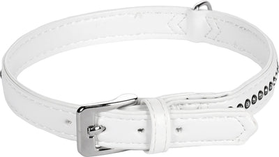 Flamingo Monte Carlo gefüttert - Halsband Hunde - Halsband Monte Carlo weiß L 33-37cm 16mm - 1St - 126239 - 1Stk