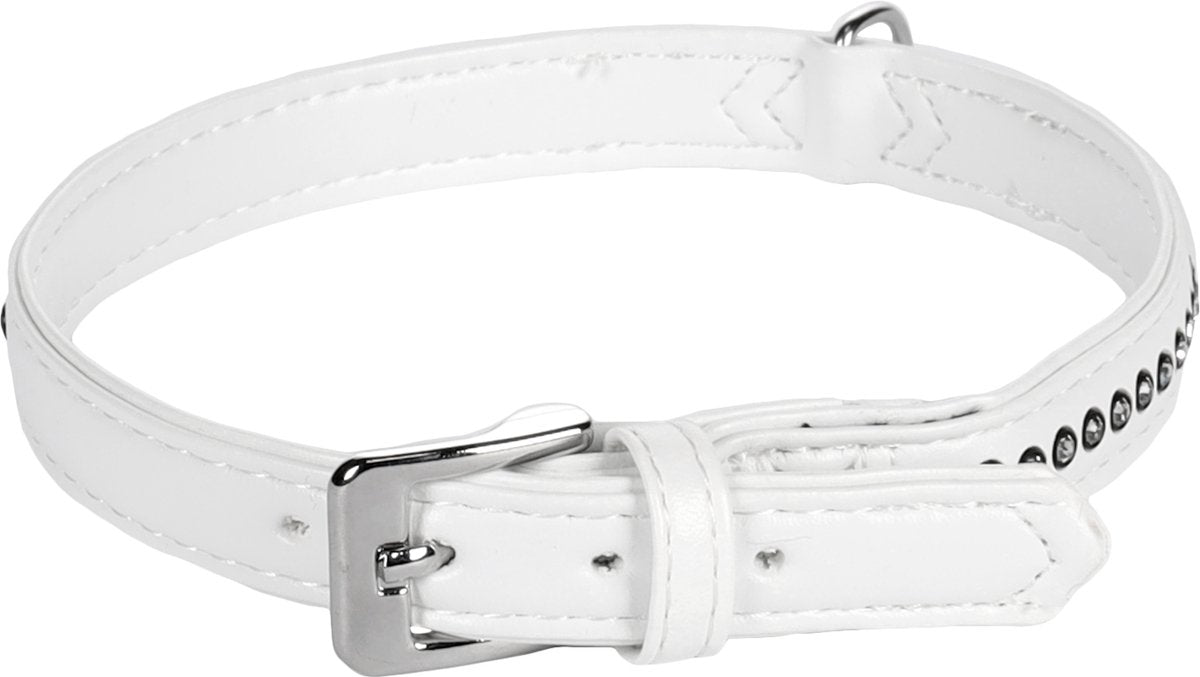 Flamingo Monte Carlo gefüttert - Halsband Hunde - Halsband Monte Carlo weiß L 33-37cm 16mm - 1St - 126239 - 1Stk