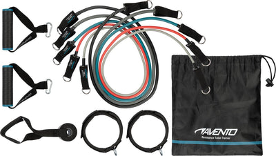 Avento Widerstandsbänder-Set – Tube-Trainer – 5 Stufen – Schwarz Multi