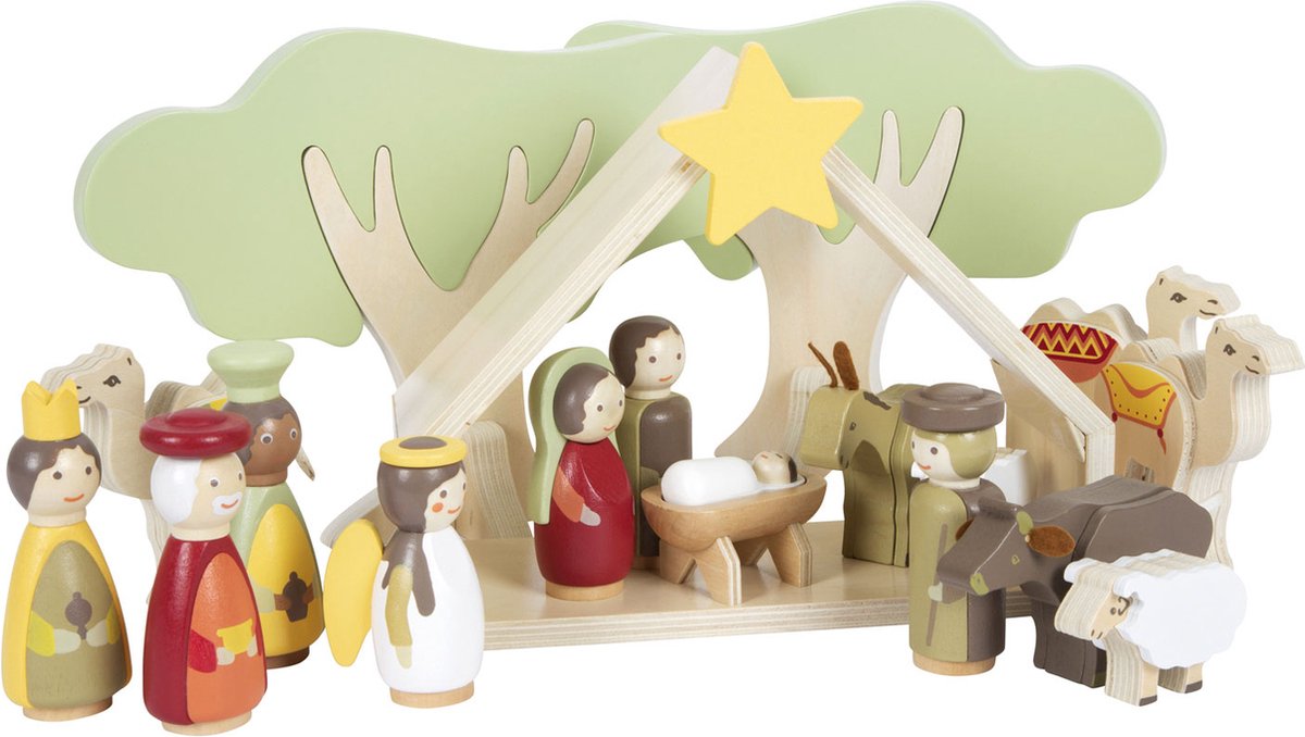 Kleiner Fuß Holz Weihnachtskrippe Spiel Set