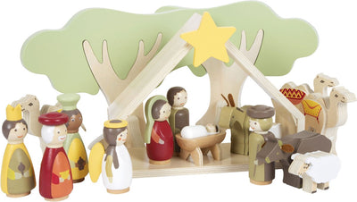 Kleiner Fuß Holz Weihnachtskrippe Spiel Set