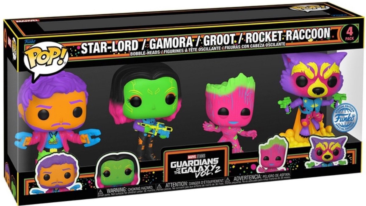 Funko Pop Movies: Guardians of the Galaxy Vol. 2 4er-Pack (Schwarzlicht)