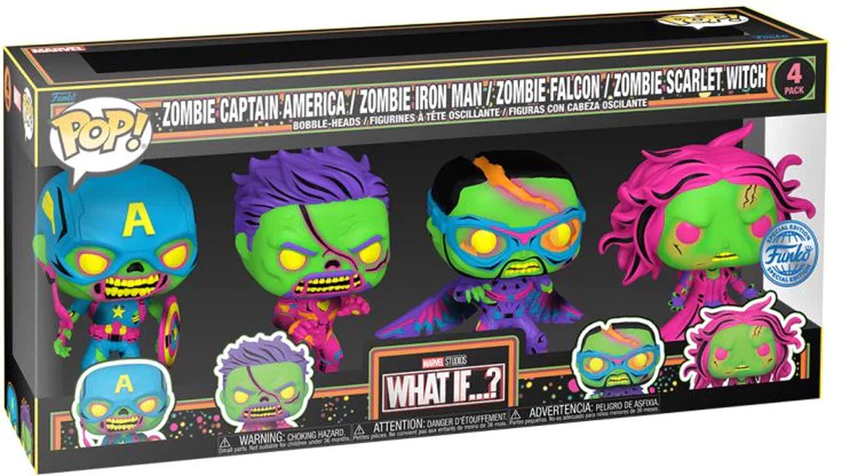 Funko Pop Marvel: Was wäre, wenn 4er-Pack (Schwarzlicht) Pop