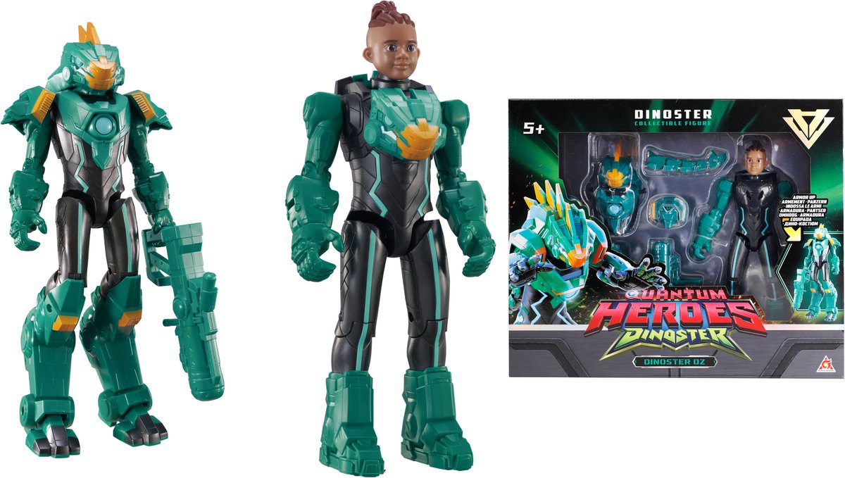Quantum Heroes Dino Star Dino Star – 2 Figuren in 1 – Verwandeln Sie Ihre Roboter – 22 cm – oz