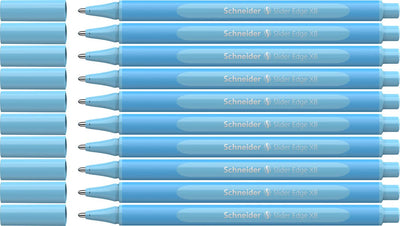 Schneider Schreibgeräte Schneider Kugelschreiber – Schiebekante Pastell – Feder XB – Schreibfarbe Pastell Babyblau – 10 Stück – S-152230-10