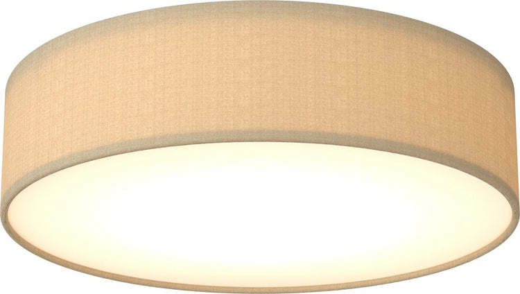 LED-Deckenlampe Calex, 40 cm, Stoffschirm, Taupe, E27-Fassung, warmweißes Licht, dimmbar, moderne runde Deckenlampe