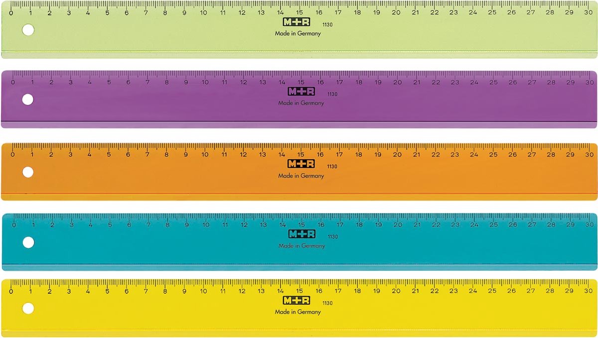 Markenloses Sans-Marque-Lineal m+r 30 cm, Kunststoff, transparent, sortiert