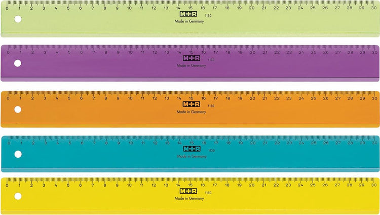 Markenloses Sans-Marque-Lineal m+r 30 cm, Kunststoff, transparent, sortiert