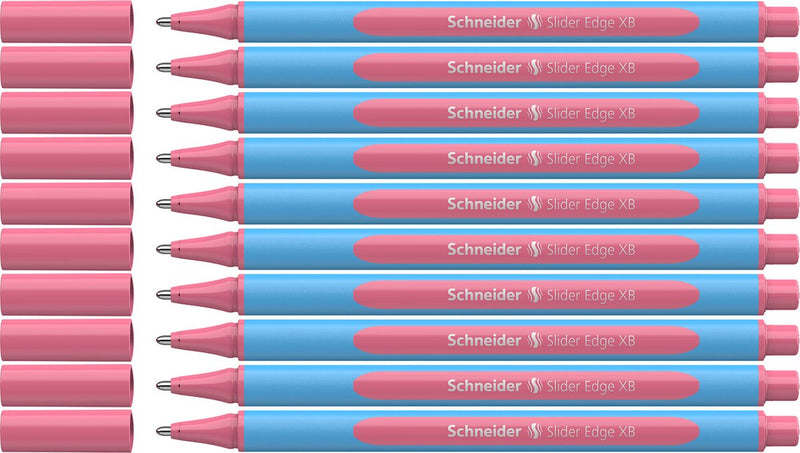 Schneider Schreibgeräte Schneider Kugelschreiber – Schiebekante Pastell – Feder XB – Schreibfarbe Pastell Flamingo – 10 Stück – S-152222-10