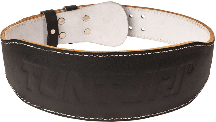 Tunturi Hebegürtel 90 cm – Hantelgürtel für Kreuzheben – Powerlift-Gürtel für Kniebeugen – Fitnessgürtel – Leder – Schwarz