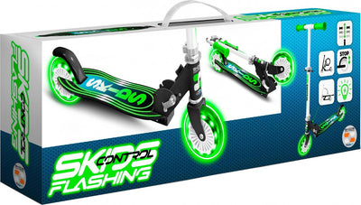 Skids Control blinkt am 2-Rad-Kindstep faltbare Fußbremsgrün