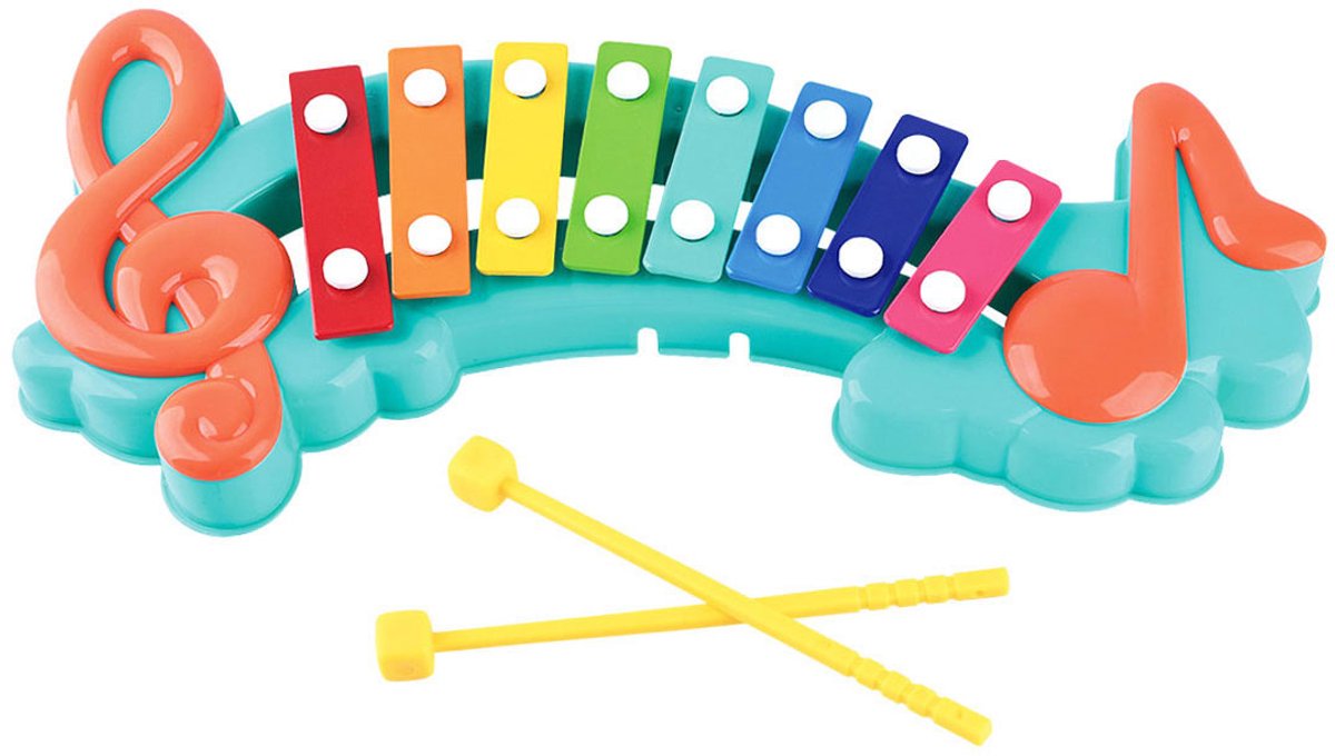 Spielen Sie Xylophon mit Musiknoten, 3DLG.
