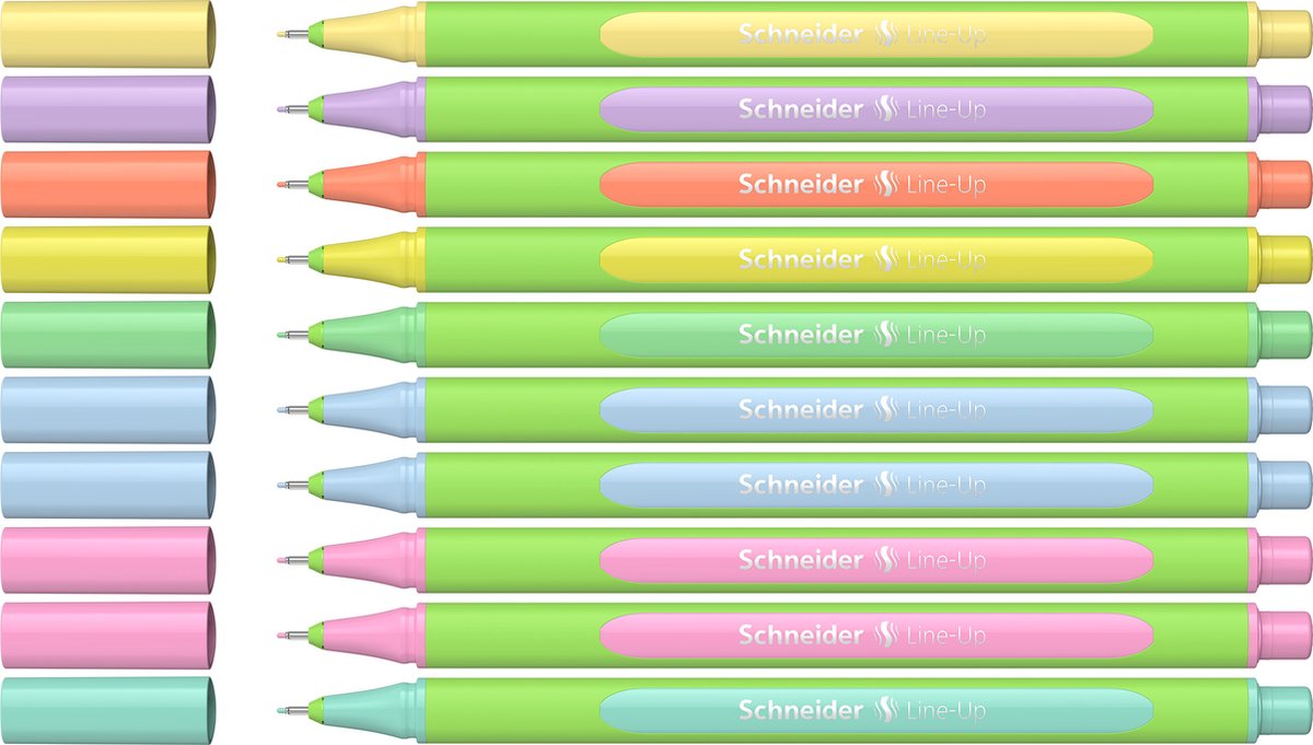 Schneider Schreibgeräte Schneider Fineliner – Line-Up – Strichstärke 0,4 mm – Pastell – Karton mit 10 Stück – S-191090