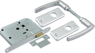 Starx-Zylinderschloss mit Beschlägen und Patentrosette - Weißaluminium