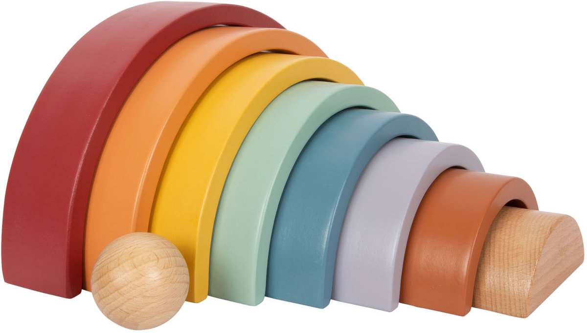 Kleiner Fuß Holz Regenbogenbaubögen mit Ball,