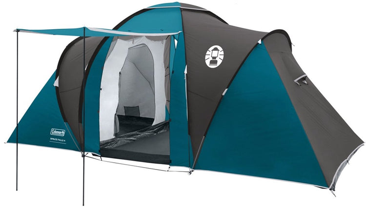 Coleman Spruce Falls 4 Familienzelt – 4-Personen-Zelt – 2 Meter Stehhöhe – wasserdicht und leicht – Blau Schwarz