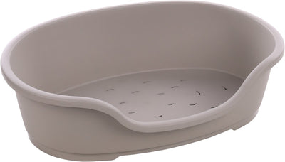 Flamingo-Korb Tuck oval grau – Größe L – 81×51×24 cm – robuster und bequemer Hundekorb aus Kunststoff für mittelgroße Hunde