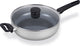 Brabantia Indu+ Schmorpfanne mit Deckel - ø 28 cm - Schmorpfanne - Keramik-Antihaftbeschichtung - für Induktion geeignet - 100 % PFAS-frei - spülmaschinenfest - Grau