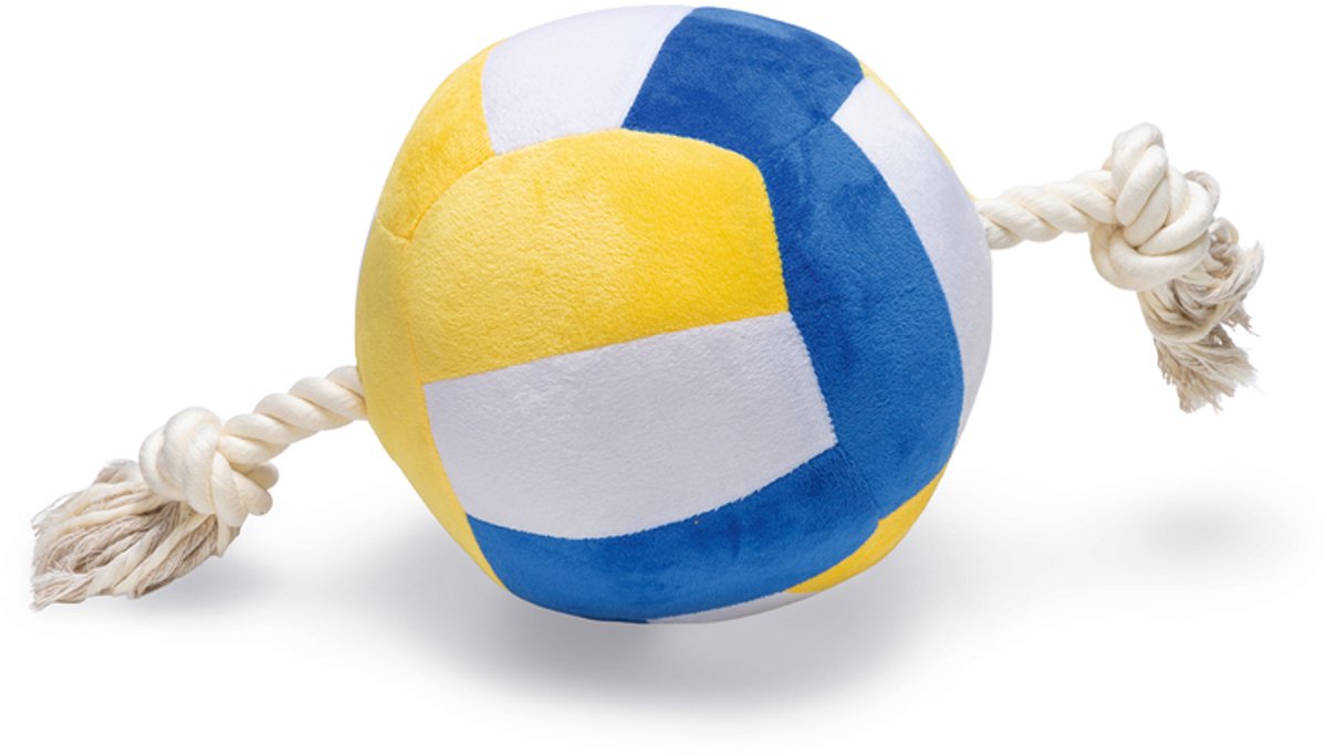 Beeztees Volleyball mit Seil – Hundespielzeug – Plüsch – Multi – 33 x 19 x 19 cm