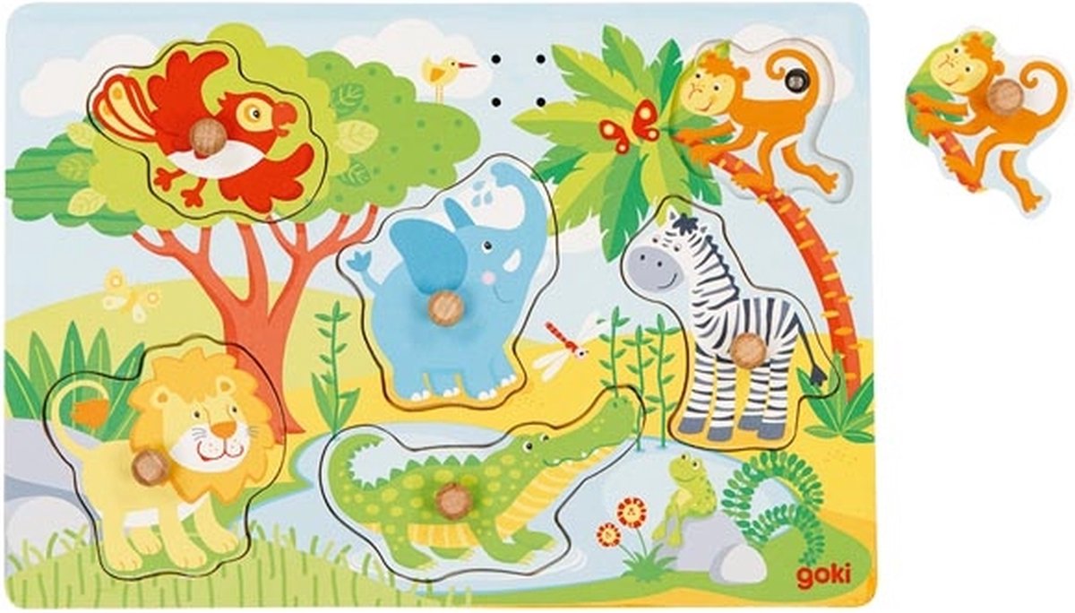 GOKI HOOLEN Nick Puzzle Zoo mit Ton, 6st.