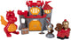 Eddy Toys Burgspielset 8-teilig – Burgspielzeug mit Drache und Ritter – Mittelalterspielzeug mit Pferd und Zubehör – rotgraue Burg für Kinder