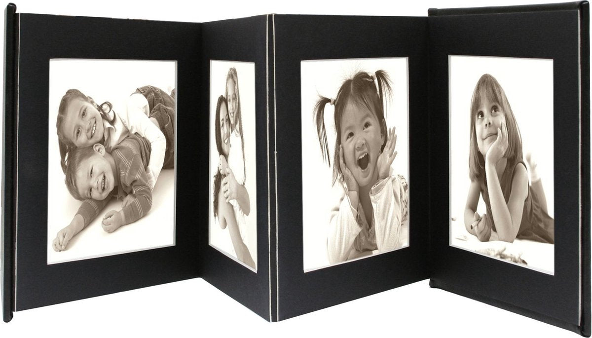 Deknudt-Rahmen a66dc2 8ph – Leporello-Album – Schwarz – 8x Foto 13 x 18 cm