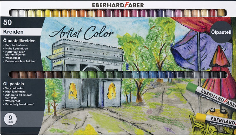 Eberhard Faber Ölpastellkreide – Künstlerfarbe – 9 mm – 50 Stück – sortiert – EF-522050