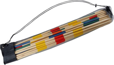 Longfield Mikado Jumbo – 80 cm – 25 Teile – verpackt im Netz – Geschicklichkeitsspiel aus Holz – Konzentrations- und Feinmotorikspiel für drinnen und draußen – Engelsherz