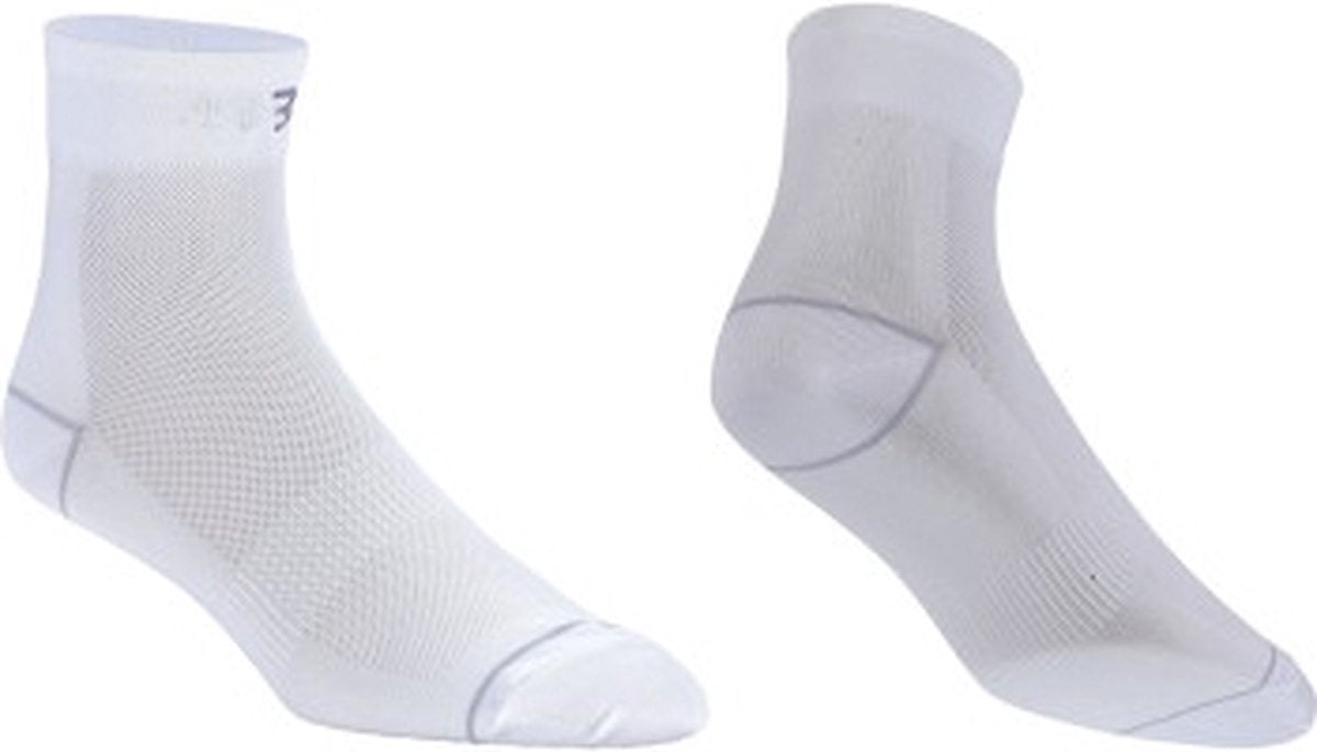 Bbb Cycling Radsocken Weiß – 2 Paar – Länge: 10 cm – Strapazierfähige Radsocken Sommer – Größe 35 38 – Radsocken Herren und Damen – combifeet bso-06