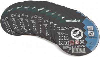 Metabo Zubehör Trennscheiben in Dose (10 Stk.) | ø 125x1,0x22,23 - 616359000