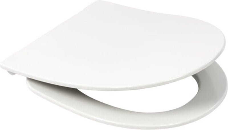 Plieger Zano Slim WC-Sitz (von Pressalit) – D-förmiger WC-Sitz – Duroplast – weiß – mit Deckel – Absenkautomatik – Schnellverschluss – Edelstahlbefestigung – passend für Geberit-WC