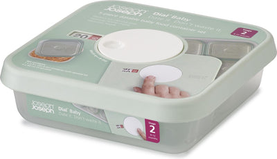 Joseph Joseph Dial Aufbewahrungsbox für Babynahrung – 9 bis 12 Monate – Datumsanzeige – Set mit 5 Stück – Minze