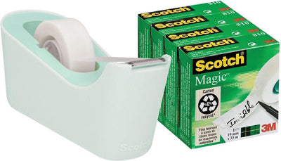 Scotch Klebebandhalter C18 Mint + 4 Rollen Magic Tape 19mmx33m