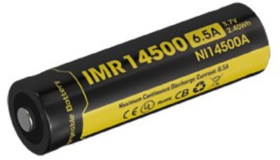 Nitecore-Akku imr14500 650 mAh, wiederaufladbar, Knopf oben
