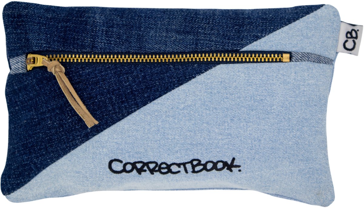 Correctbook Federmäppchen – langlebige Aufbewahrungstasche für Stifte, Make-up und Accessoires – handgefertigt aus alten Jeans