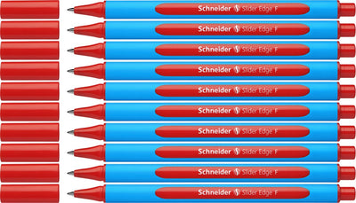 Schneider Schreibgeräte Schneider Kugelschreiber - Schiebekante - F - Rot - 10 Stück - S-152002-10