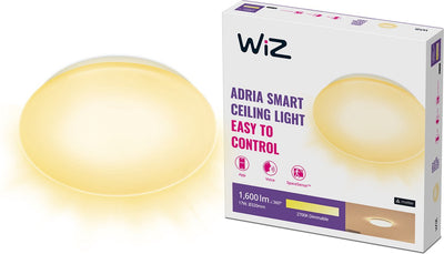 Wiz Deckenleuchte Adria – warmweißes Licht – intelligente LED-Beleuchtung – integrierte LED – 17 W – weiß – WLAN