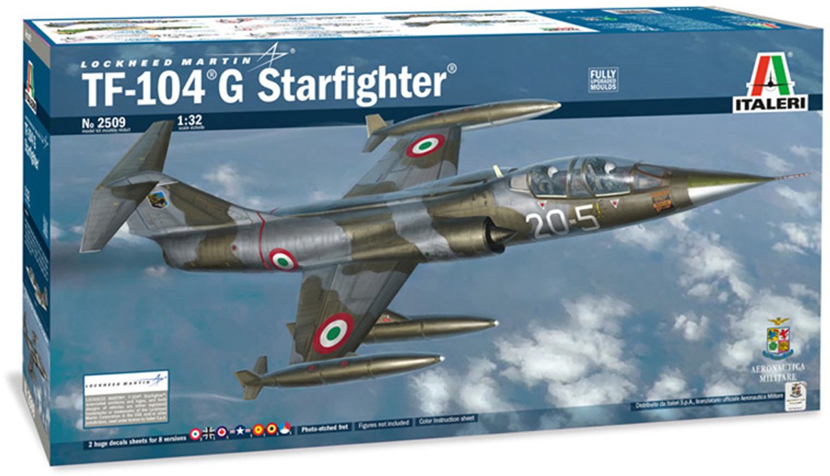 Italeri Modellbausatz Flugzeug – 2509 TF-104 g Starfighter (nl Abziehbilder) aus Kunststoff – 1:32 – Modellbau
