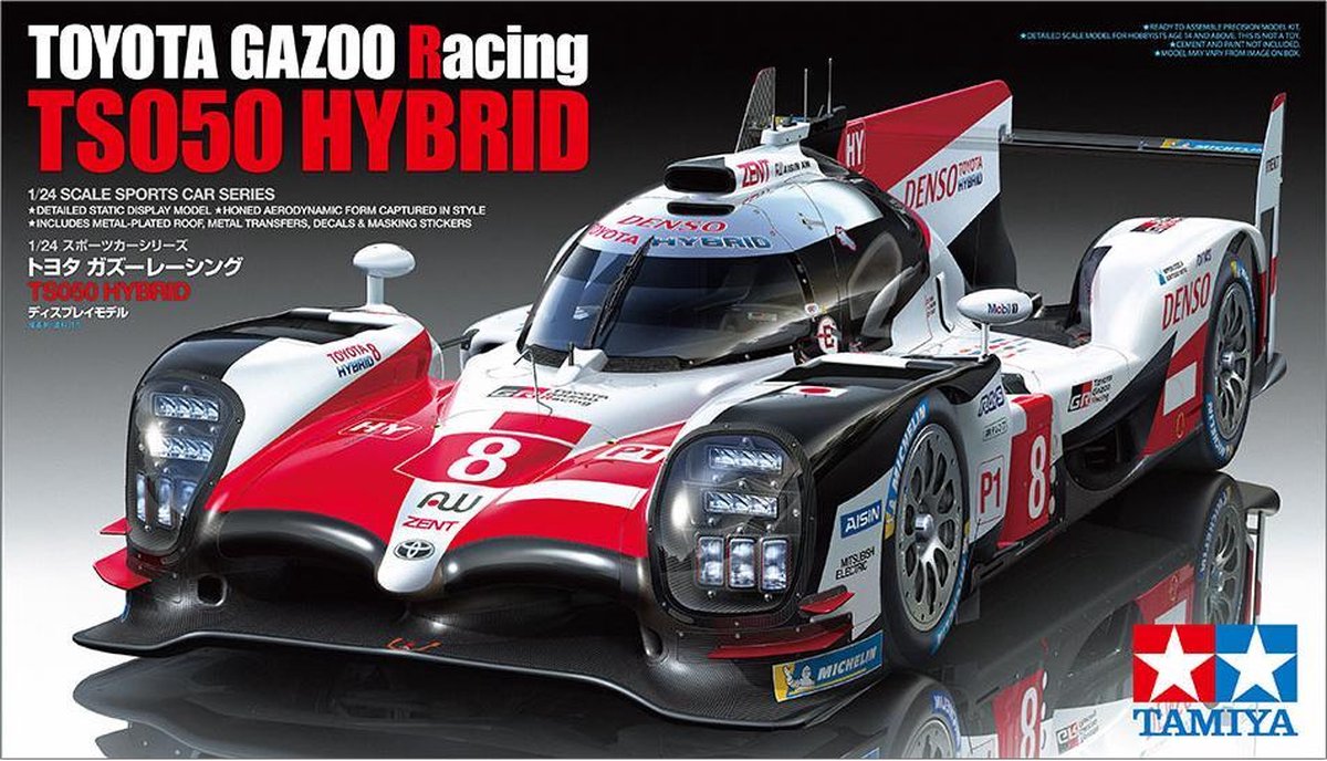 Tamiya Modellbausatzauto – 24349 Toyota Gazoo Racing TS050 Hybridauto aus Kunststoff – 1:24 – Modellbausatz