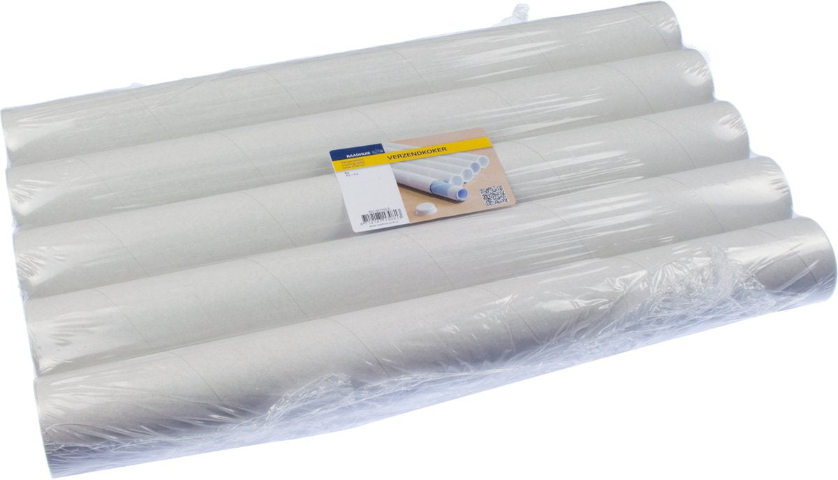 Raadhuis Versandrohr – 430 mm x 50 mm – A2 – weiß – 5 Stück – rd-351110-5