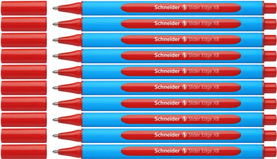 Schneider Schreibgeräte Schneider Kugelschreiber - Schiebekante - Feder xb - Schreibfarbe rot - Box 10 Stück