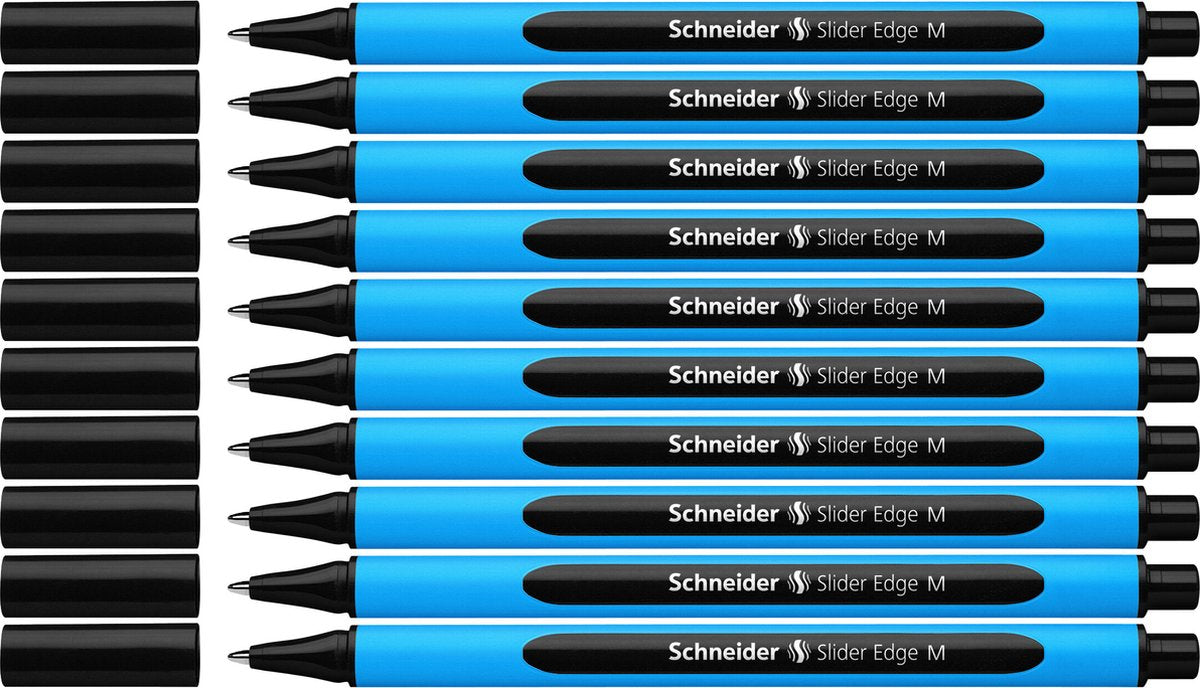 Schneider Schreibgeräte Schneider Kugelschreiber - Schiebekante - M - Schwarz - 10 Stück S-152101-10