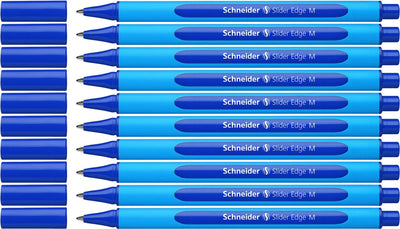 Schneider Schreibgeräte Schneider Kugelschreiber - Schiebekante - Feder M - Schreibfarbe Blau - 10 Stück - S-152103-10
