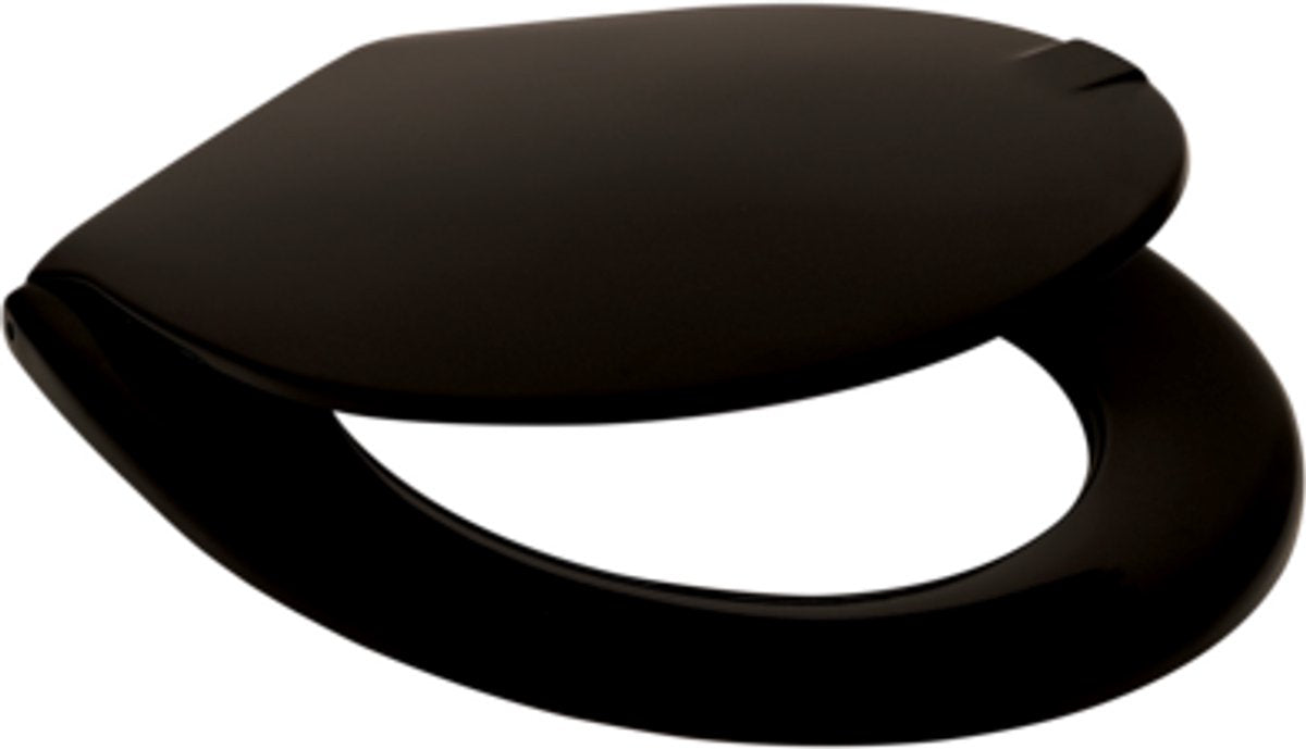Plieger Kadett WC-Sitz – WC-Sitz in Universalform – Duroplast – Schwarz – mit Deckel – Kunststoffbefestigung