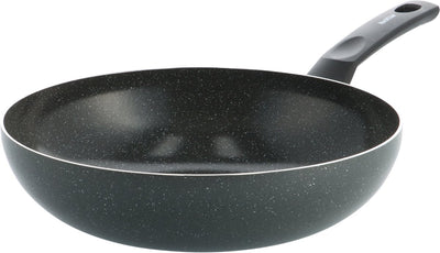 Kochstar Stein-Keramik-Wok-Pfanne – ohne Deckel – 28 cm – 3,57 l – PFAS-frei – Induktions-Wok-Pfanne – Induktionspfanne – Keramik-Antihaftbeschichtung – Kühlgriff – ofenfest bis 130 °C – Granit