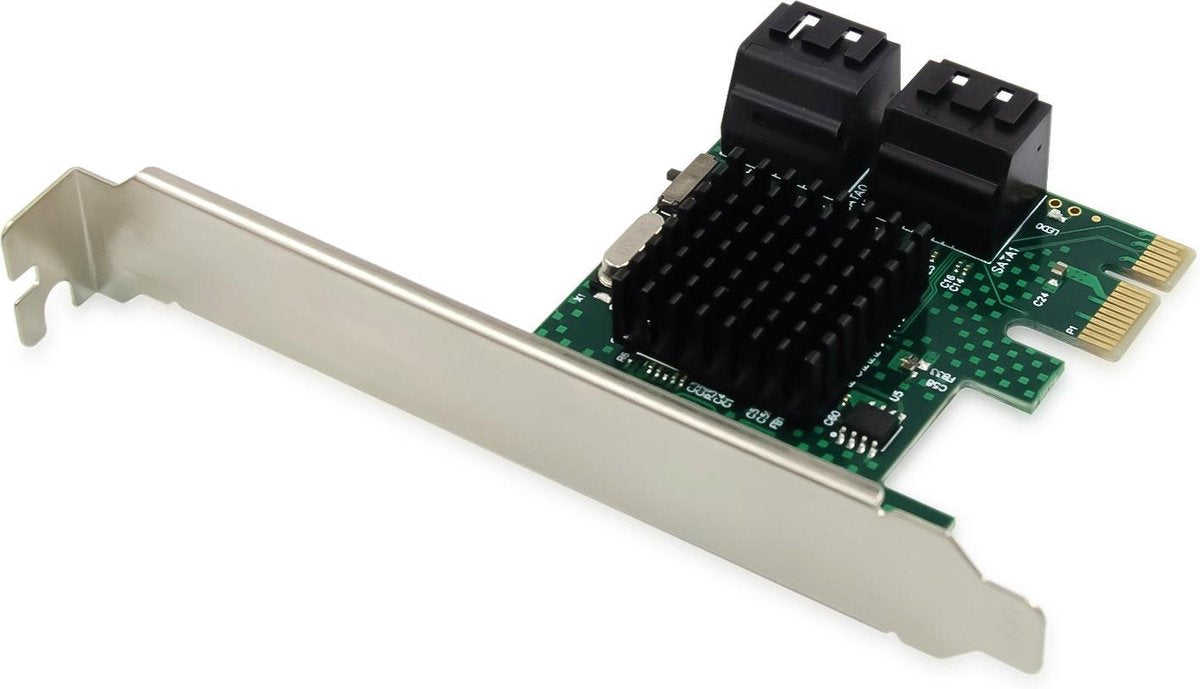 Conceptronic emrick03g 4-Port-SATA-Adapter mit SATA-Kabel [PCIE 2.0, SATA3, 6 Gbit/s, Asmedia106]